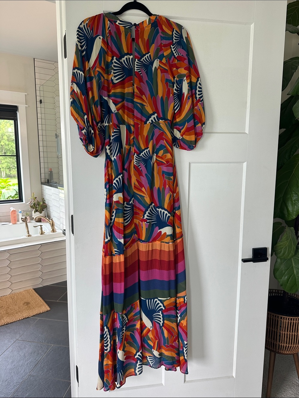 FARM Rio Navy Multicolor High-Low Maxi Dress - Picture 2 of 4